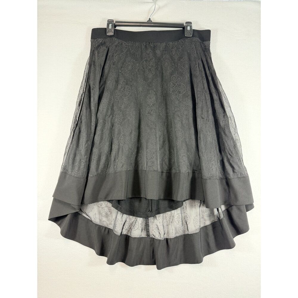Torrid Women’s Size 14 Black Floral High Low Midi Skirt Sheer Layered Gothic - Picture 9 of 12